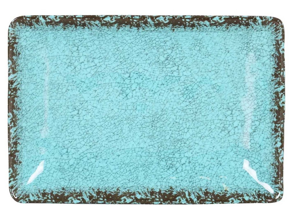 #-24- BLUE RECT. TRAY GUAYABA 30x21x3.5c