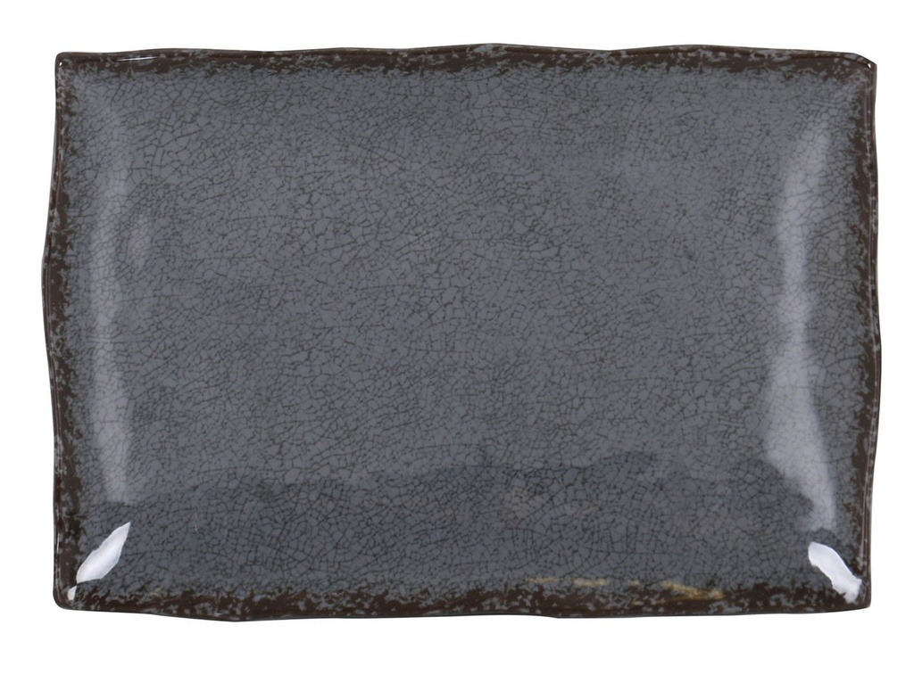 #-24- GRAY RECT. TRAY GUAYABA 30x21x3.5c