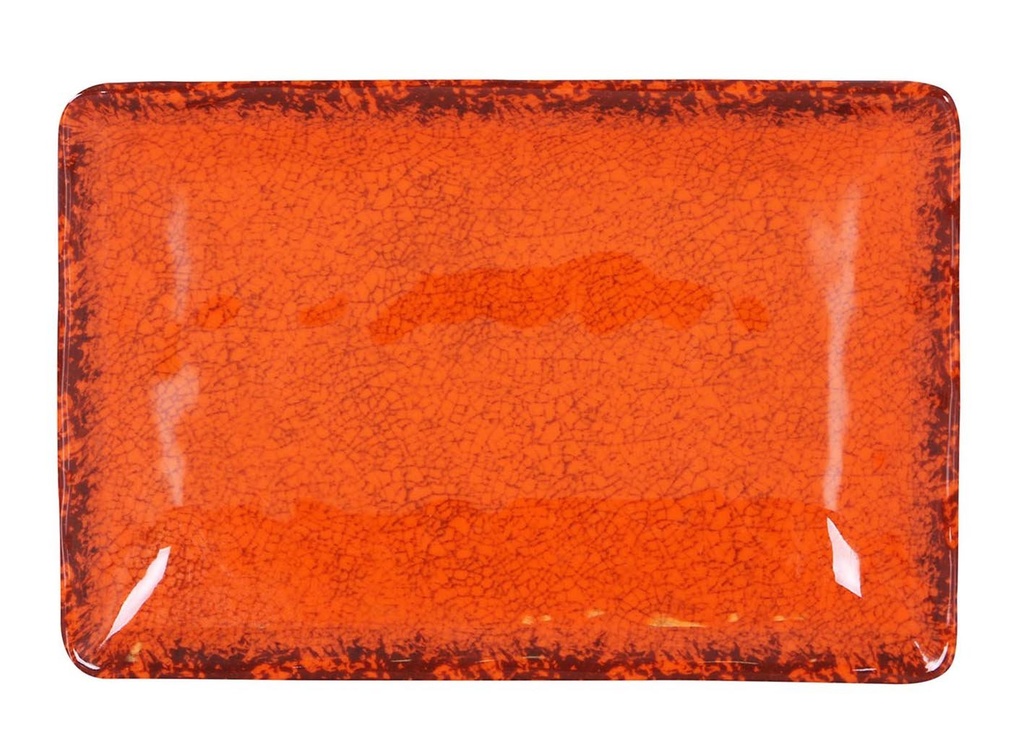 #-48- BANDEJA RECT. NARANJA GUAYABA 25x17x3.5cm