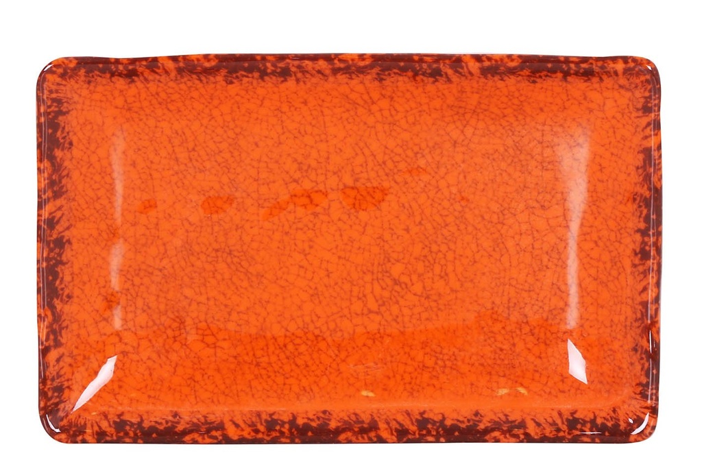 #-48- ORANGE RECT. TRAY GUAYABA 21.5x13.