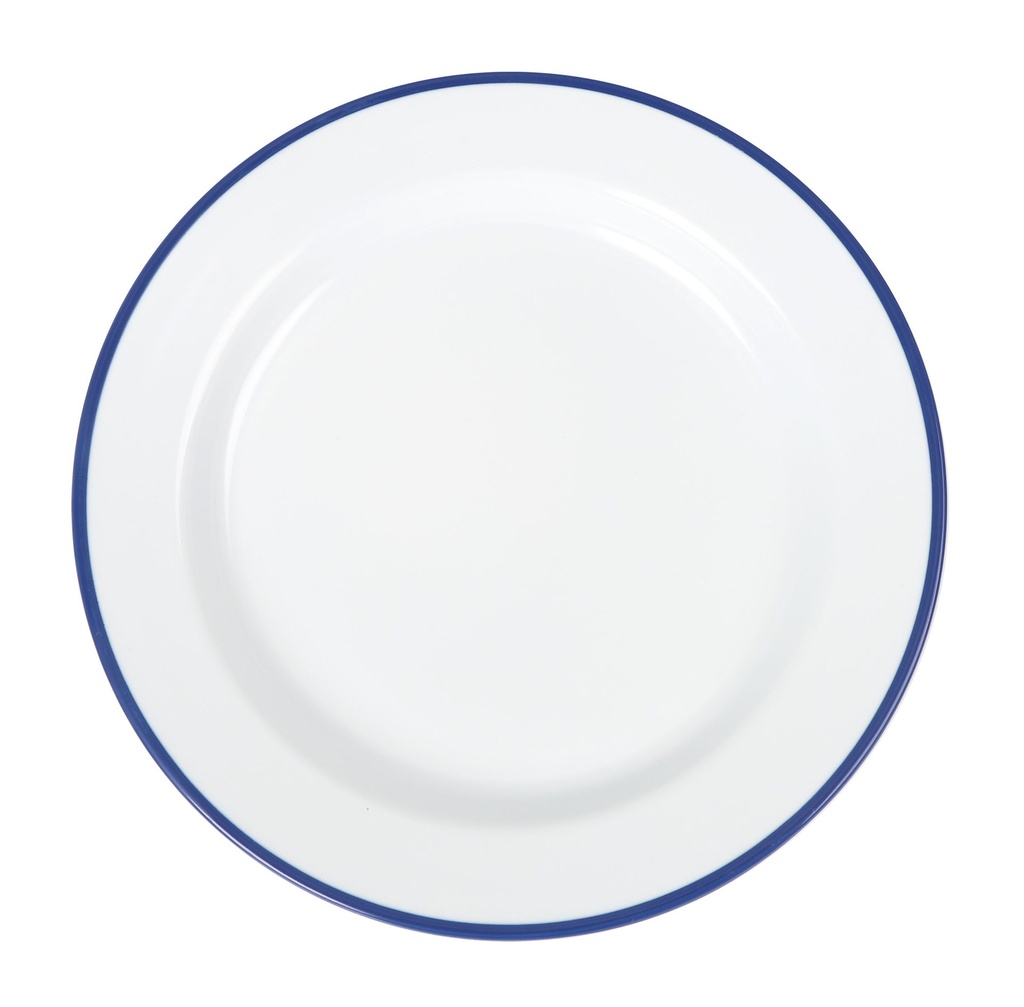 [B100V417C] PLATO LLANO SOTAVENTO FILO AZUL 23x2.5cm