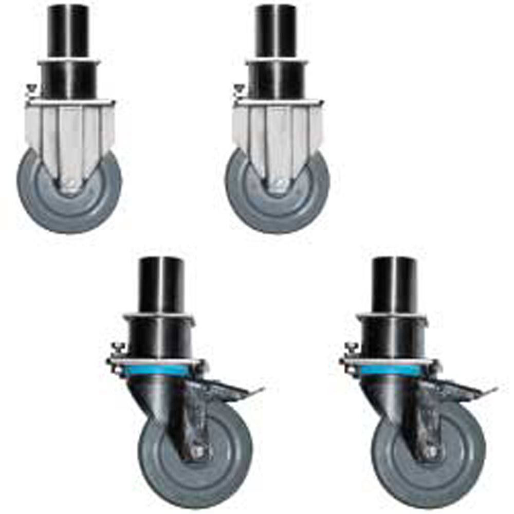 4 ruedas reglables, 2 con pare, para hornos 20 GN 1/1 & 2/1