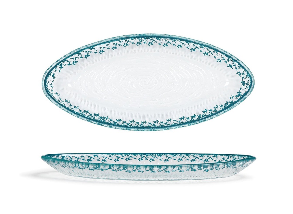 [P605113] OVAL TRAY GUAJIRO TURQUOISE 23x10.5x2.5c