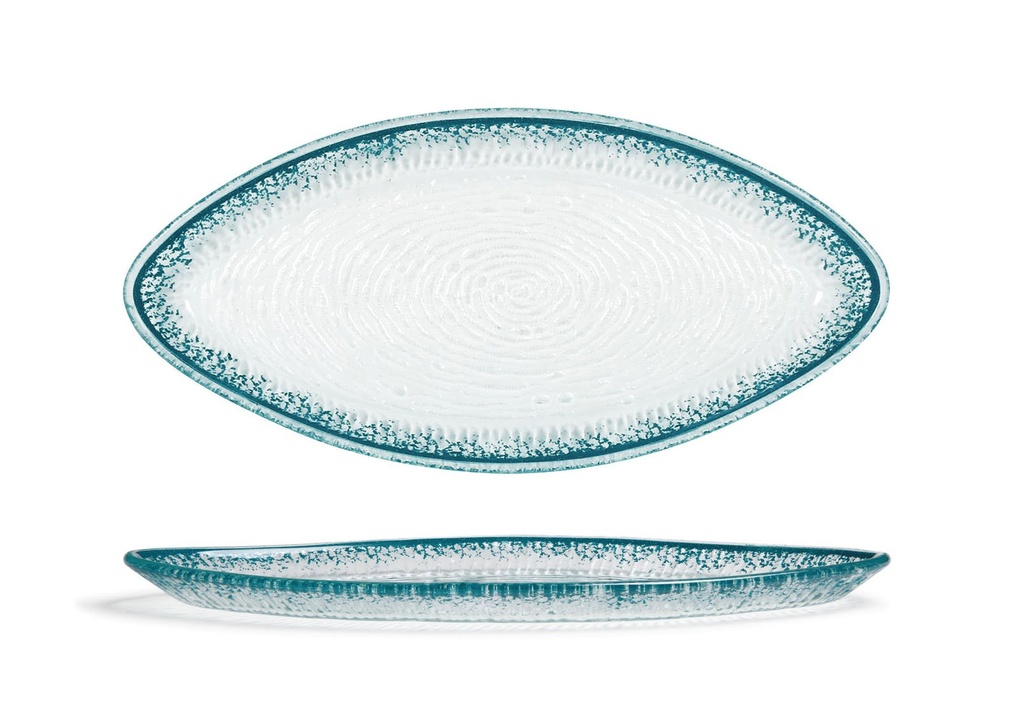 BANDEJA OVAL GUAJIRO TURQUESA 31x15x2.5cm (4mm)