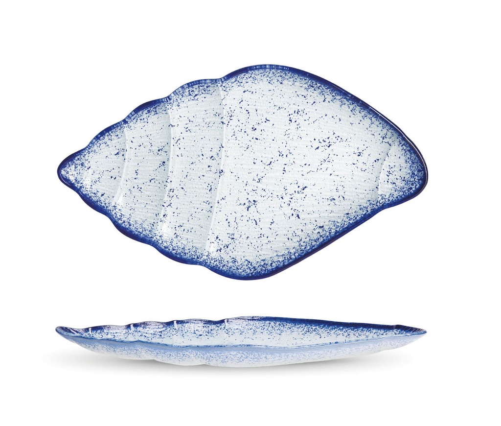 [P605091B] BANDEJA CARACOLA COBALTO 36x21X2cm (4mm)