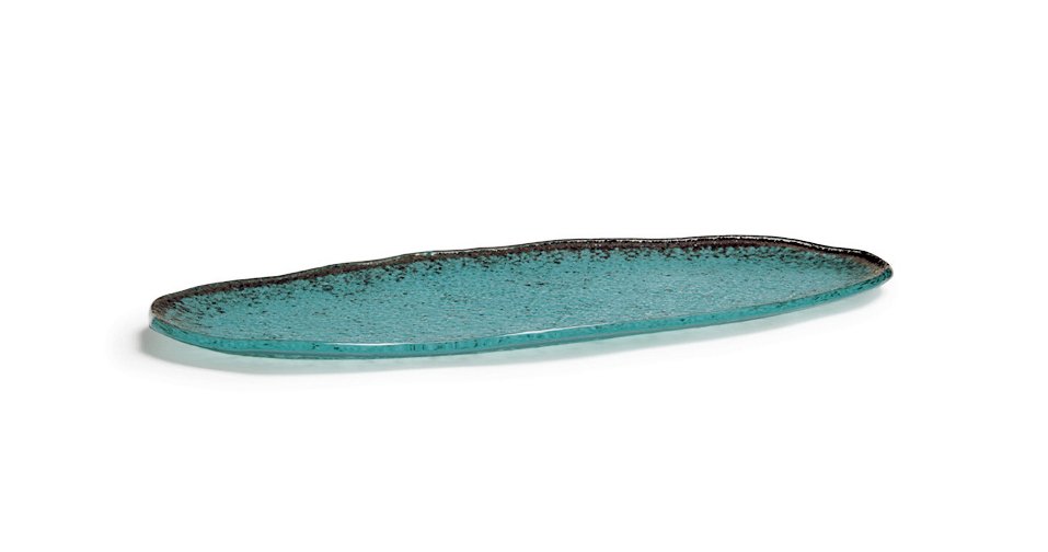 OVAL TURQUOISE TRAY 32x16x1.5cm (5mm)