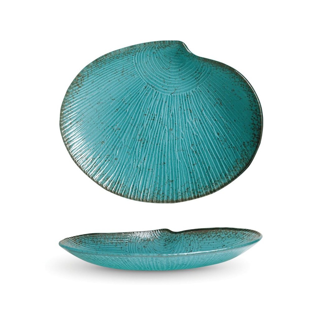 [P605092C] BANDEJA CONCHA TURQUESA 27x23X3cm (4mm)