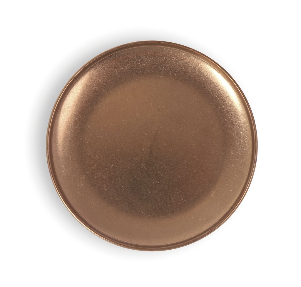 #-72- DESSERT PLATE OLD COPPER INOX VINT