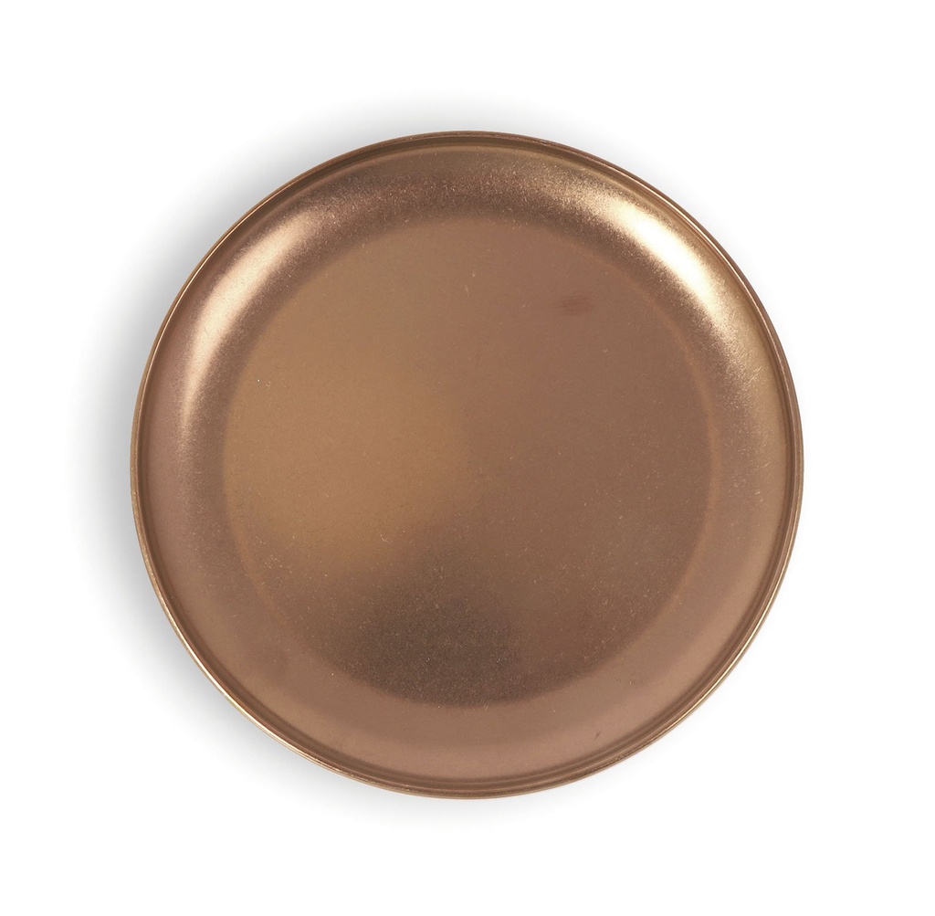 #-72- DESSERT PLATE OLD COPPER INOX VINT