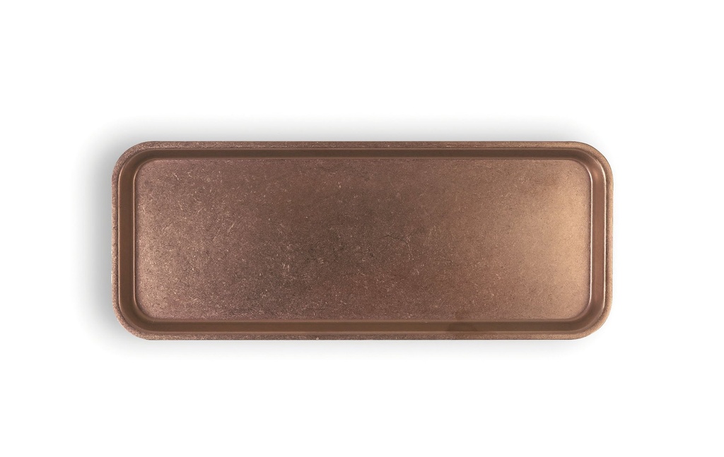 #-48- BANDEJA COBRE VIEJO INOX VINTAGE30x12x1.2cm