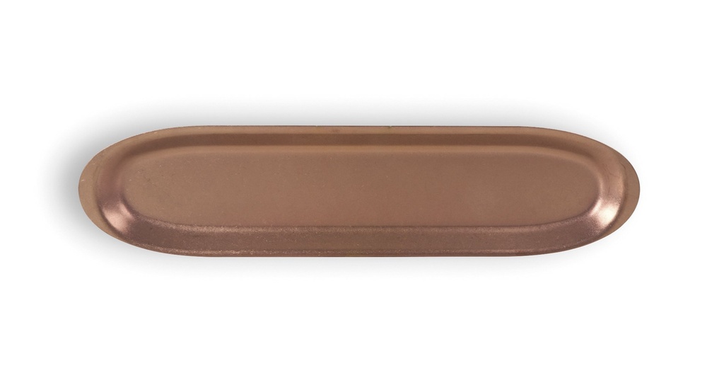 #-72- BANDEJA COBRE VIEJO INOX 33x8cm