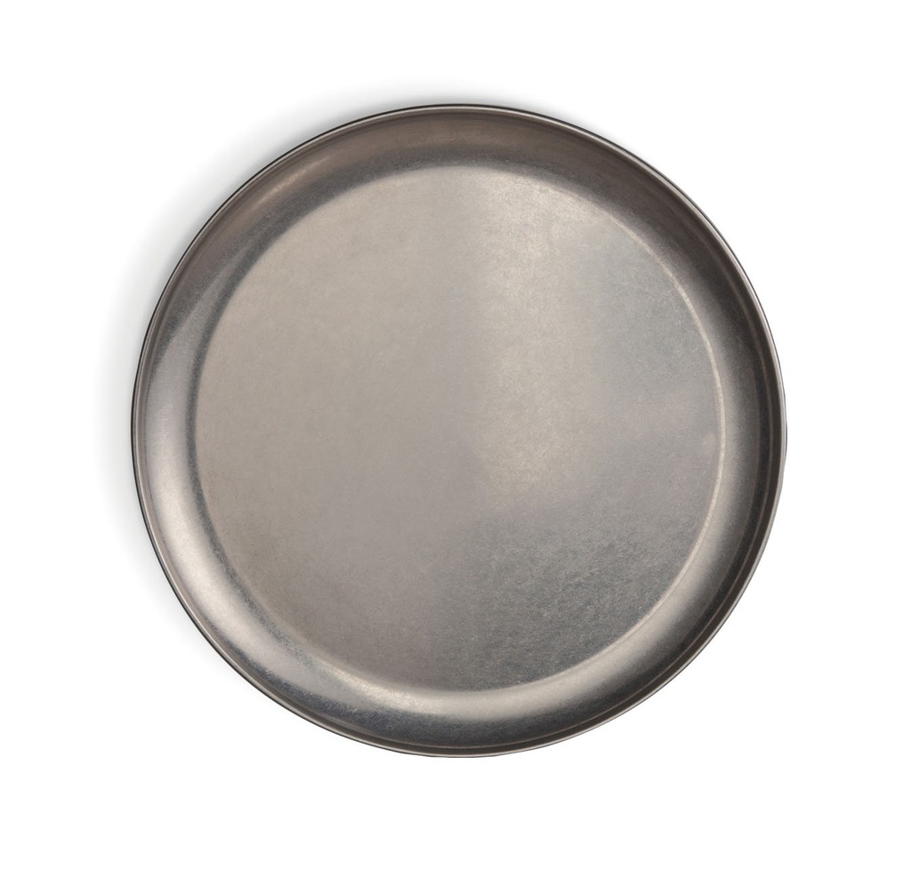 #-36- PLATO LLANO PLATA VIEJA INOX VINTAGE ø26cm