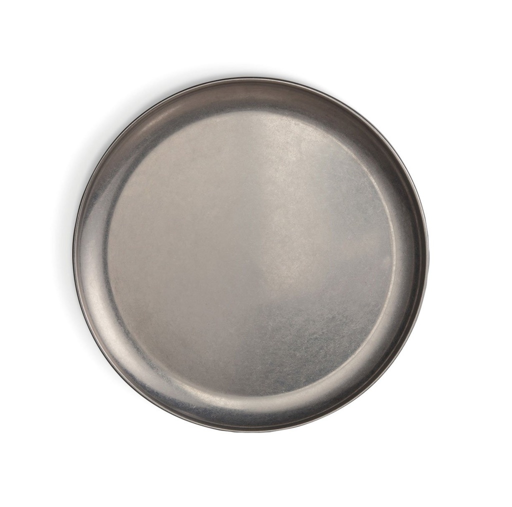 #-72- FLAT PLATE OLD SILVER INOX VINTAGE