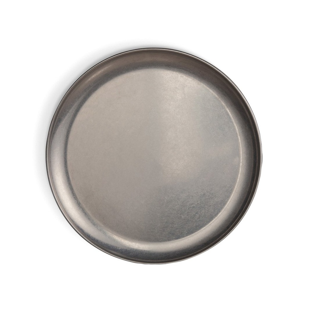 #-72- DESSERT PLATE OLD SILVER INOX VINT