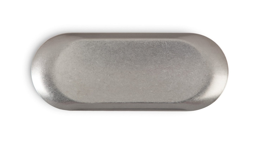 #-36- BANDEJA PLATA VIEJA INOX VINTAGE 30x12cm
