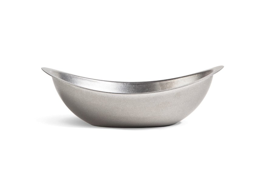 #-72- OVAL BOWL OLD SILVER INOX VINTAGE1