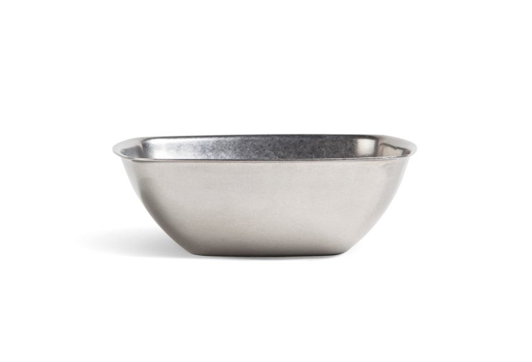 #-72- SQUARE BOWL OLD SILVER INOX VINTAG