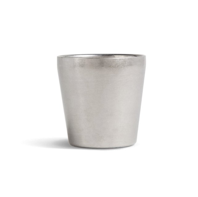 #-72- GLASS OLD SILVER INOX VIø7x7.2cm 1