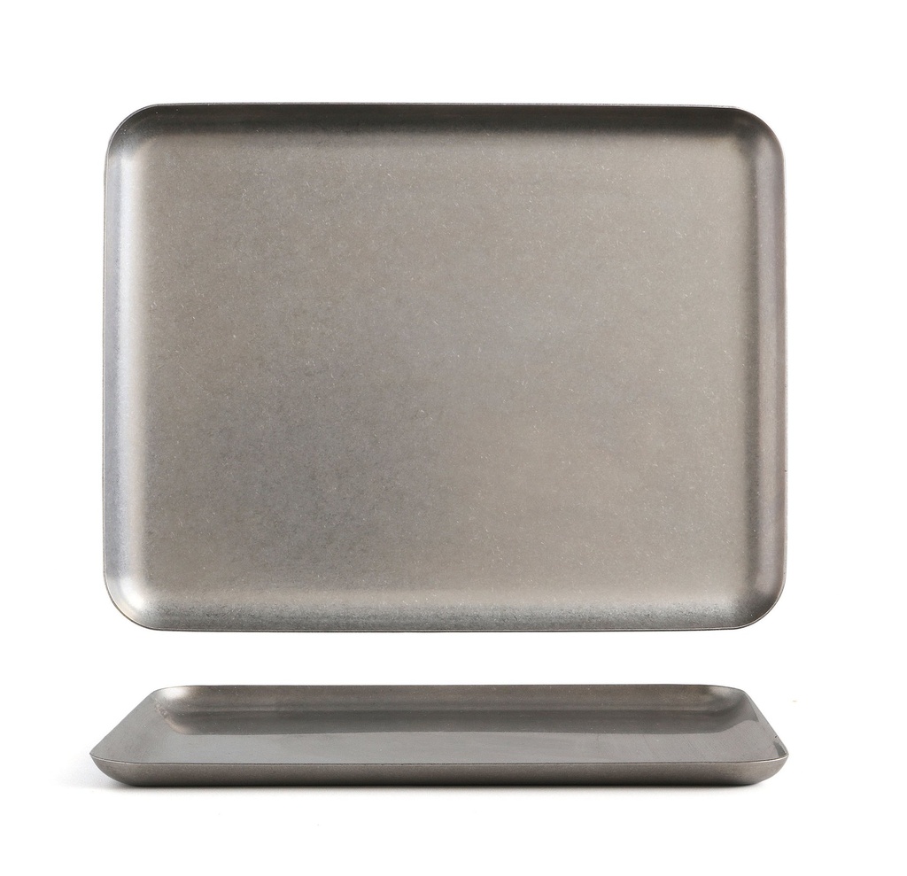 #-48- TRAY OLD SILVER INOX VINTAGE20.5x1