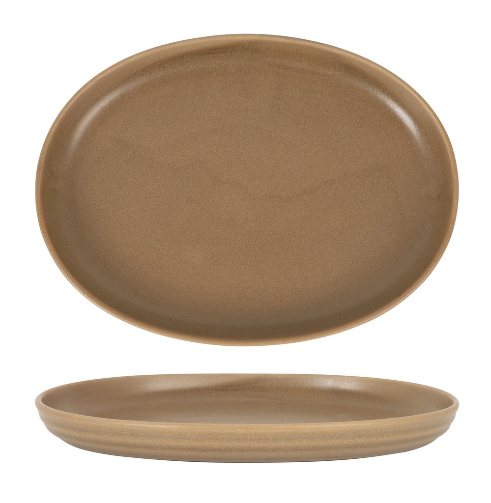 BROWN OVAL TRAY ALJARAFE 37x27.5x4cm