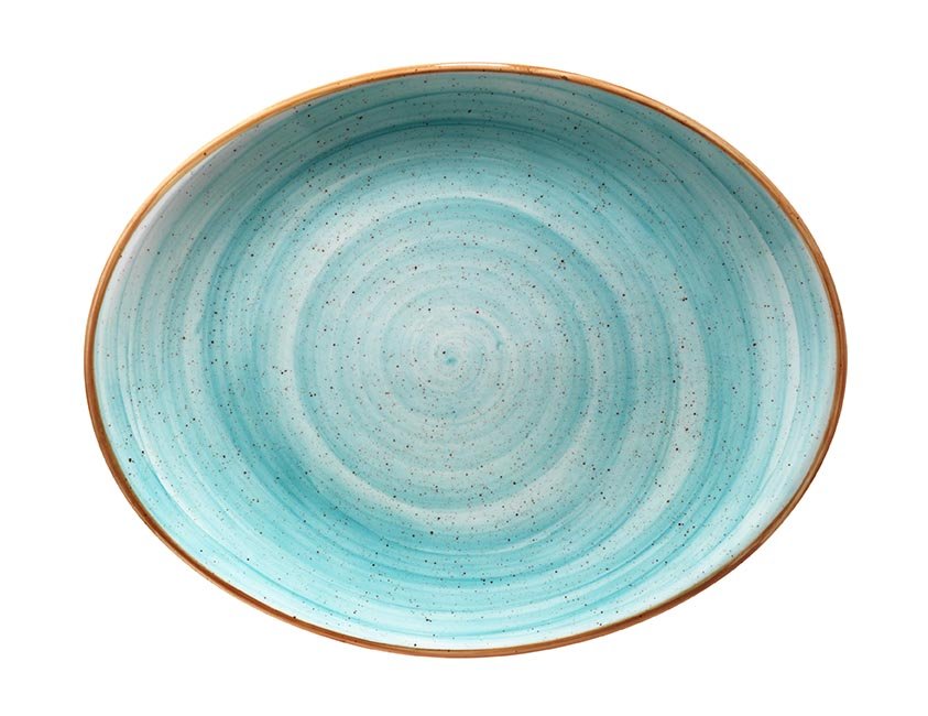 &BANDEJA OVAL 31X24 CM AQUA BLUE