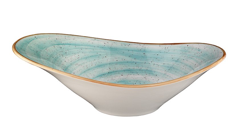 OVAL BOWL 27X18CM AQUA