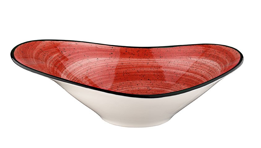 [B928089] BOWL OVAL 27X18CM PASSION RED