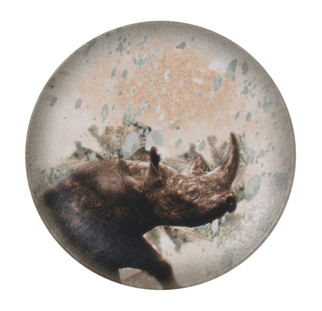 [B928297AH] FLAT PLATE RHINO-SAVANNA ø23cm