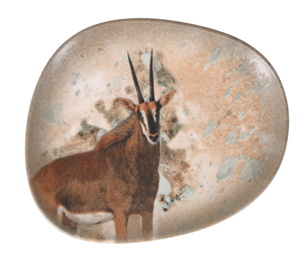 DESSERT PLATE ANTILOPE-SAVANNA 24x19.5cm