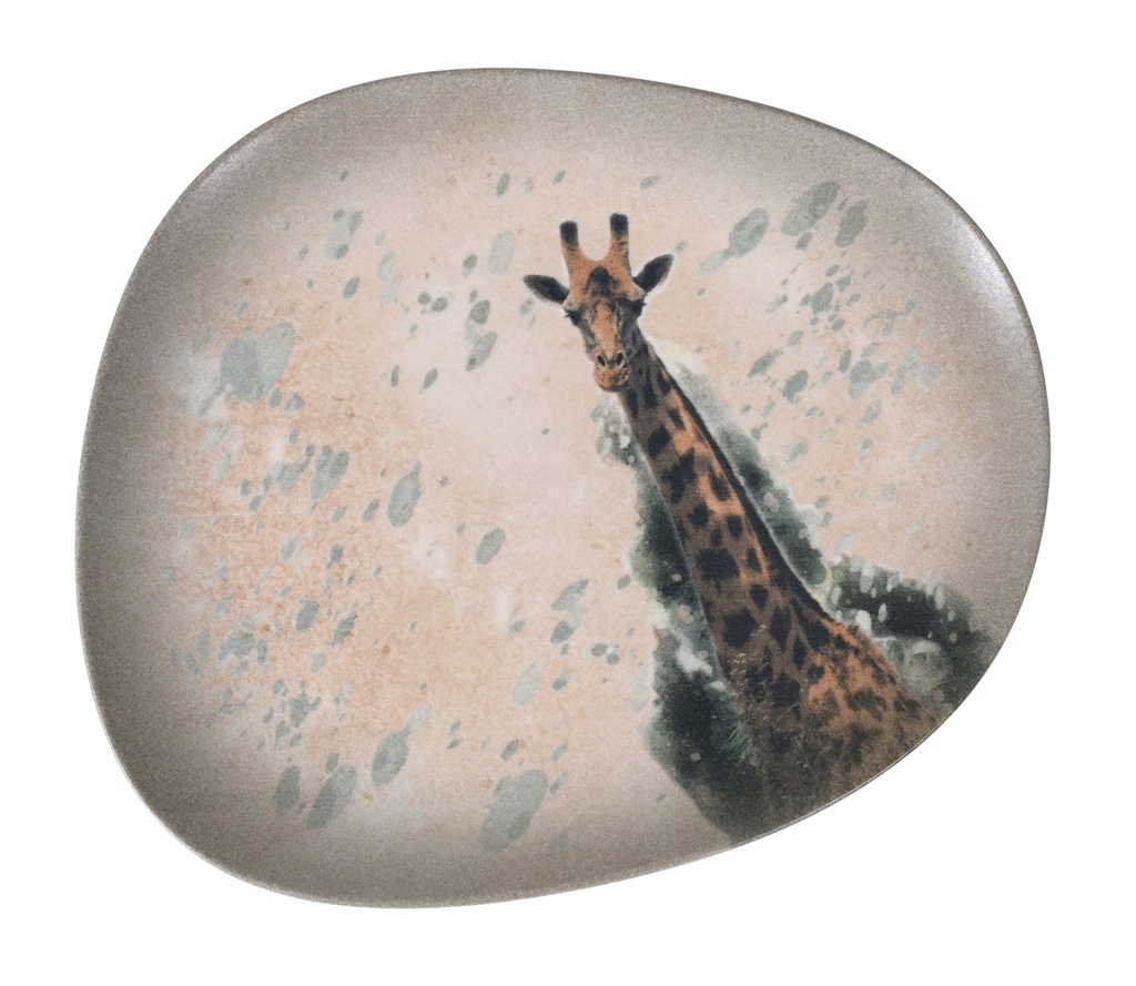 [B928265AH] PLATO LLANO JIRAFA-SAVANNA 33x27cm