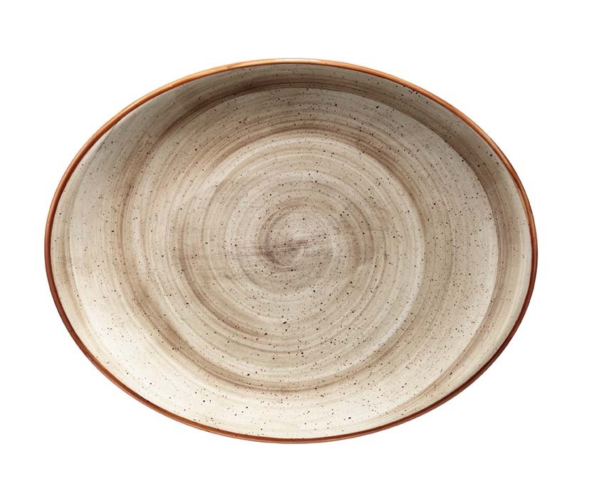 BANDEJA OVAL 31X24 CM TERRAIN BROWN