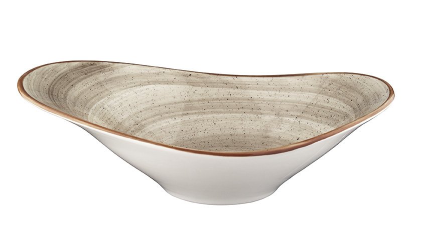 BOWL OVAL 27X18CM TERRAIN BROWN