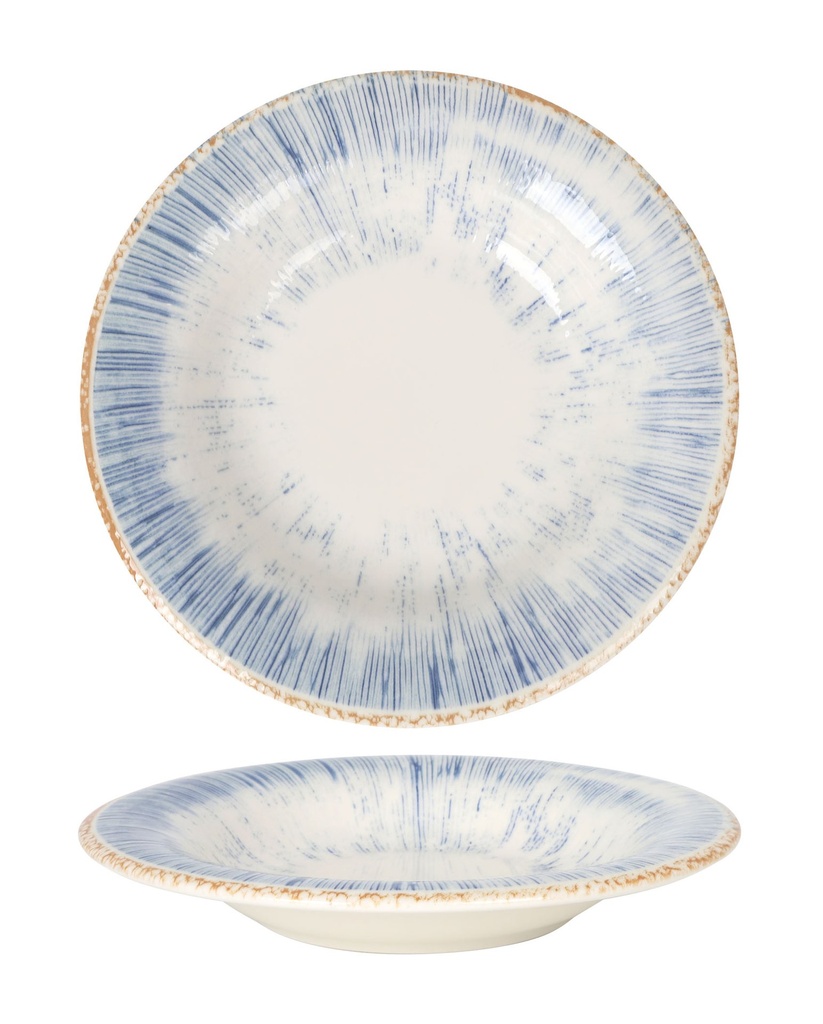 [B928452AU] DEEP PLATE ALBUS AZUR ø23x3.5cm