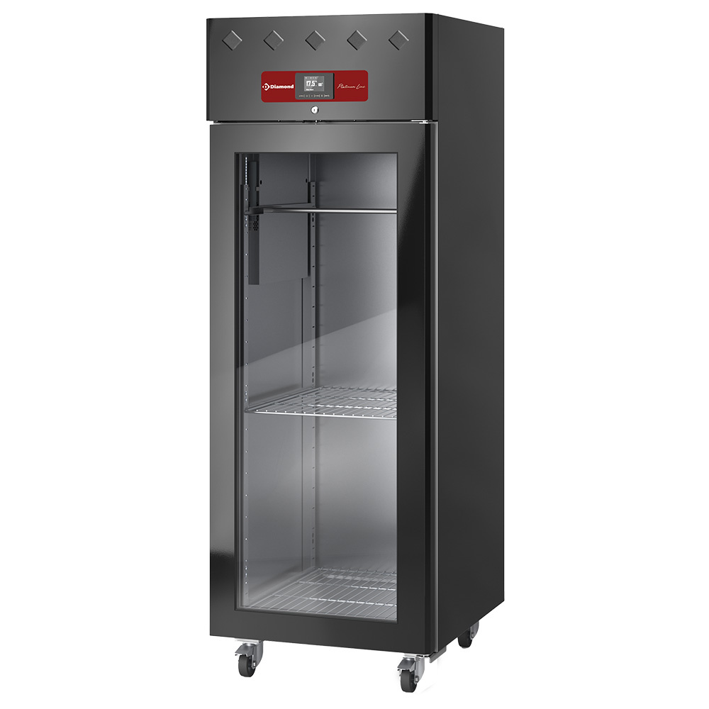 Armario de maduración para carne, 600 litros, ventilado, 1 puerta de vidrio, 20xGN 2/1 NEGRO