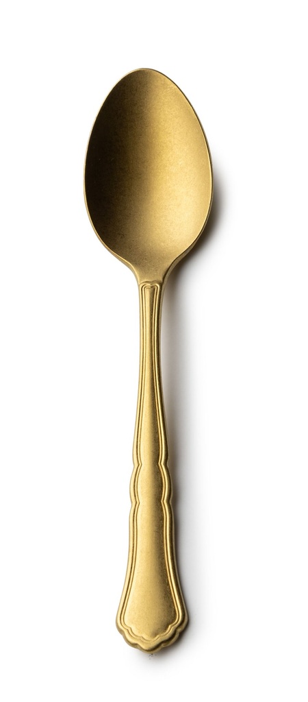 #-96-CUCHARA MOKA FLORENCIA 18/0 VINTAGE DORADO