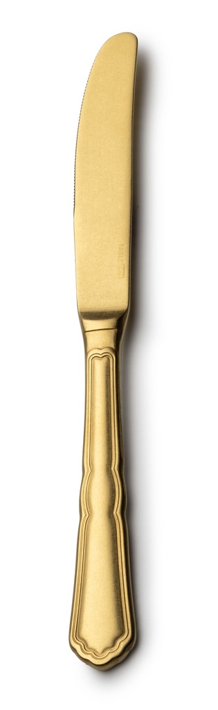 #-48-CUCHILLO POSTRE FLORENCIA13/0 VINTAGE DORADO