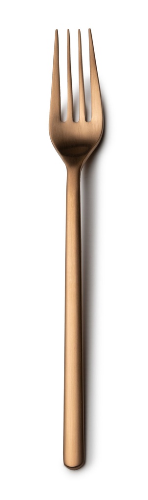 #-96- CAKE FORK NATURE 18/0 MATT COPPER