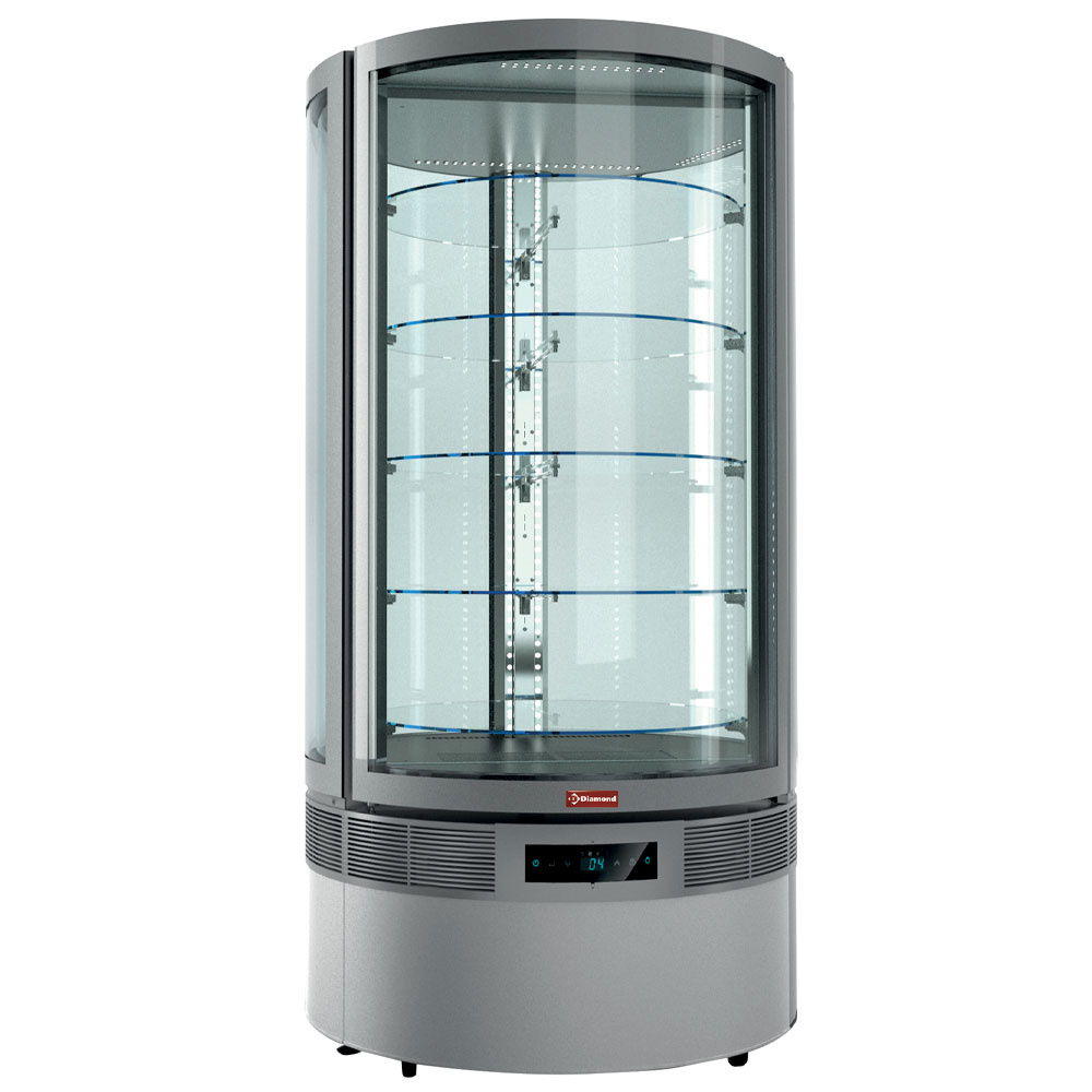 Vitirina cilíndrica "vitrina completa", 5 niveles, ventilada
