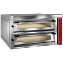 Horno eléctrico para pizza "extra large", 2x 9 pizzas 350mm - FULL de piedra refractaria