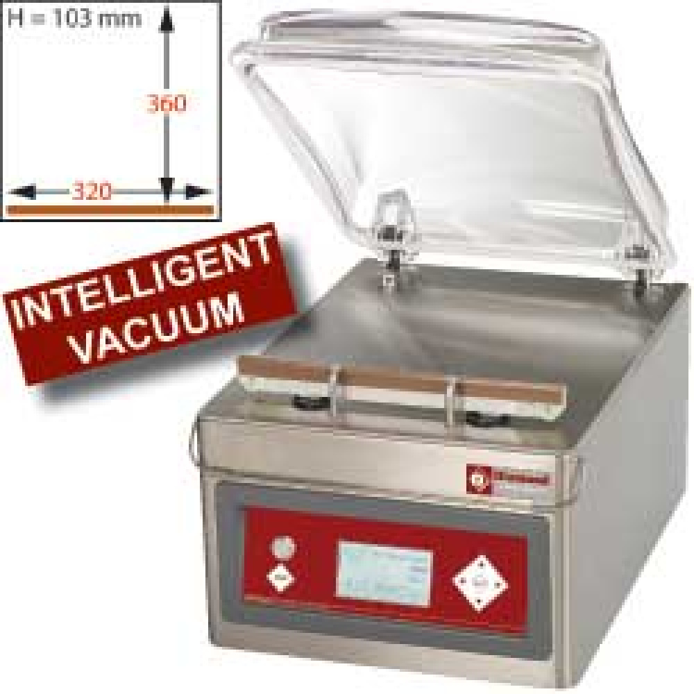 Máquina sistema a vacuo 360x320xh103 mm, pantalla LCD