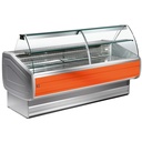 Mostrador vitrina refrigerada vidrio curvo, con reserva