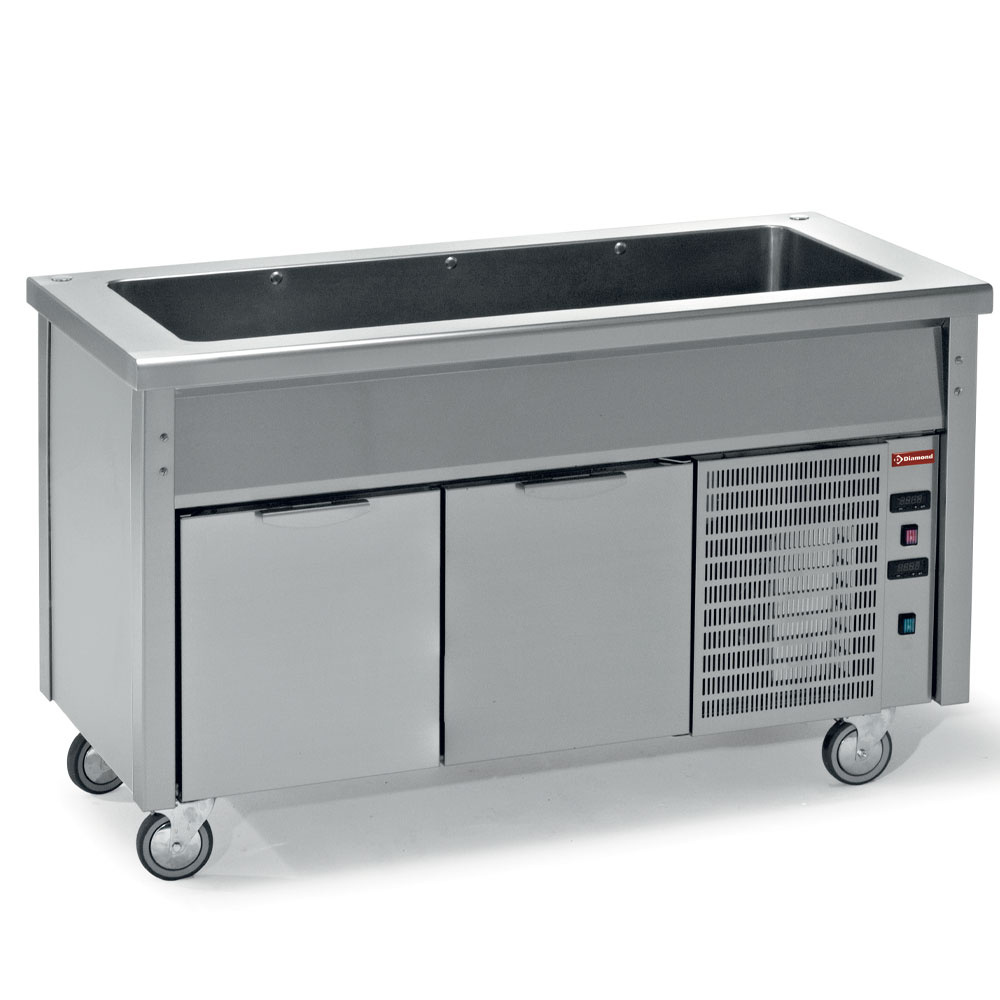 Elemento con cubeta refrigerada sobre armario frigorífico