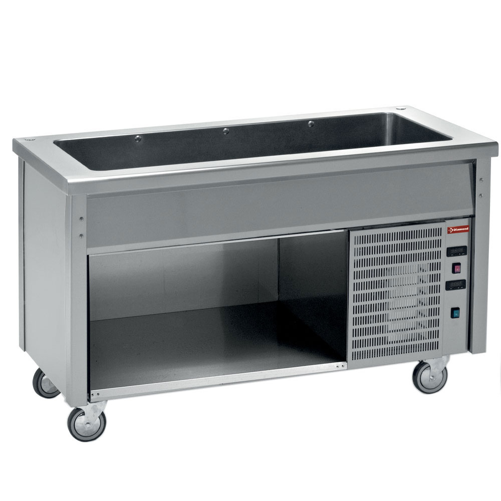 Elemento a cuba refrigerada sobre armario abierto