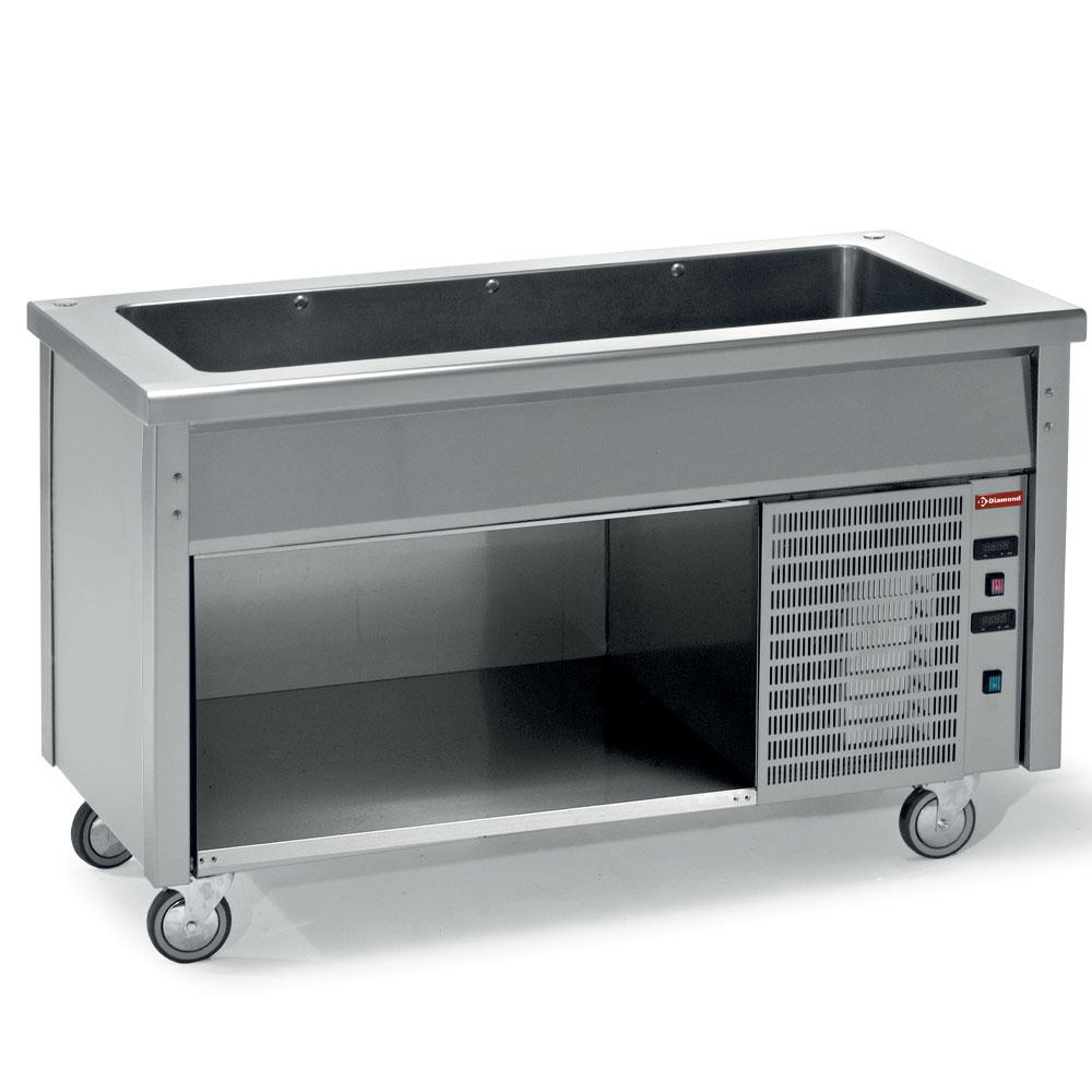 Elemento a cuba refrigerada sobre armario abierto