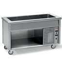 Elemento a cuba refrigerada sobre armario abierto