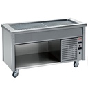 Elemento a top refrigerado sobre armario abierto