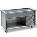 Elemento a top refrigerado sobre armario abierto