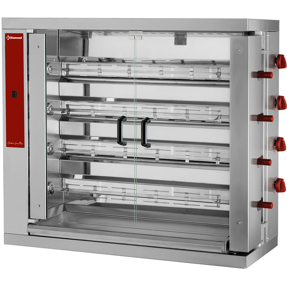 Asador de gas, 4 espadas (24 pollos)