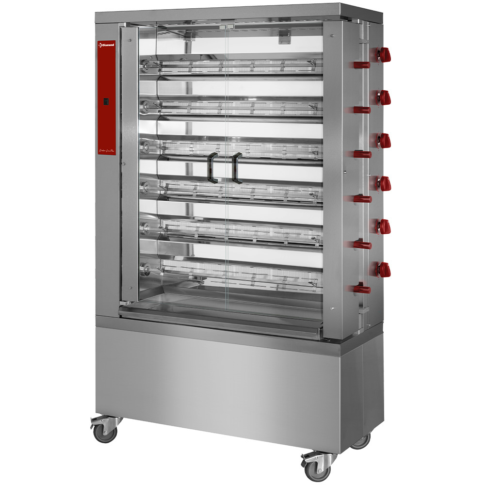 Asador de gas, 6 espadas,(36 pollos)