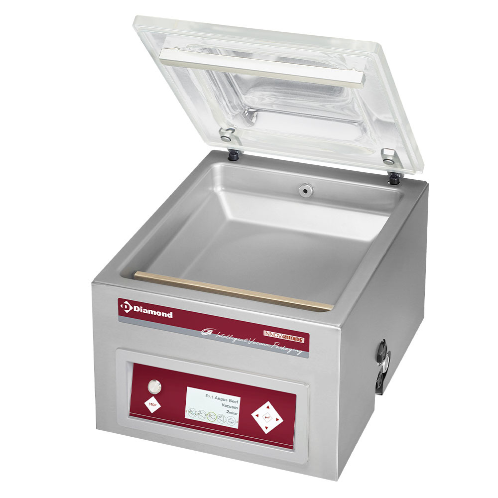 Máquina de vacío, cuba de acero inoxidable 350x370xh150 mm. -16 m3/h pantalla LCD
